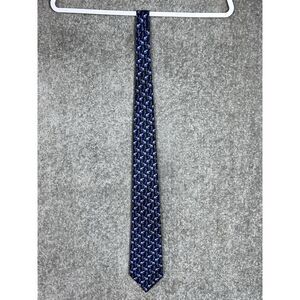 Harrods Knightsbridge SILK Neck Tie Blue ELEPHANT Print Pointed